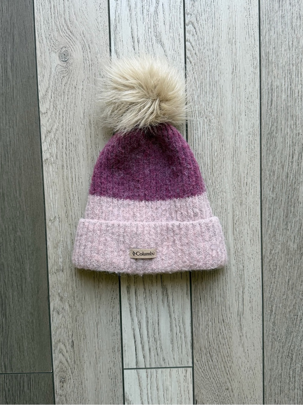 Columbia Women’s Two-Tone Pink Pom Beanie